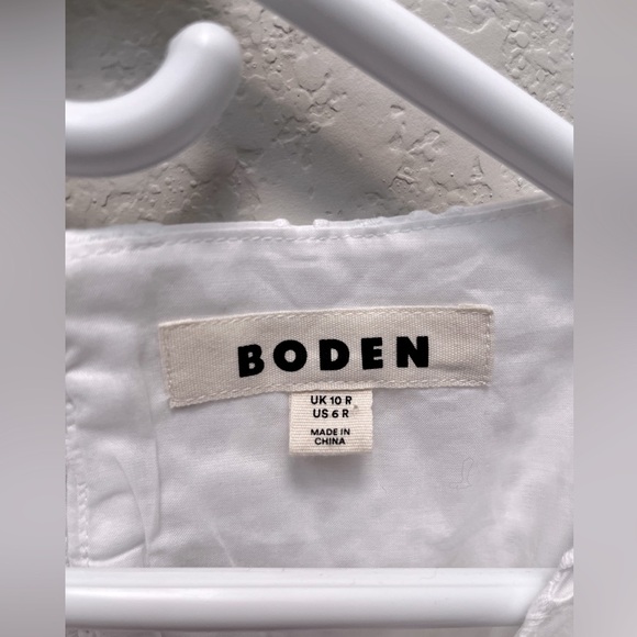 Boden Anya Sleeveless Broderie Dress White 6 - Picture 6 of 7